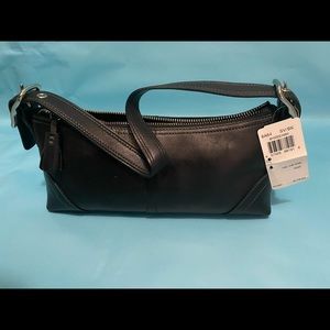Black leather small Coach Demi purse